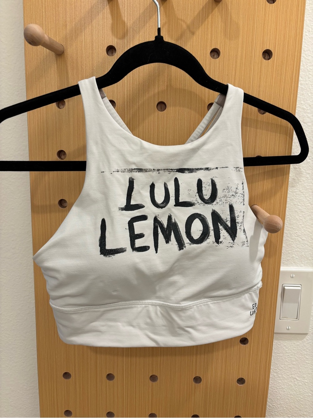 lululemon athletica White Graphic High-Neck Cropped Sports Top